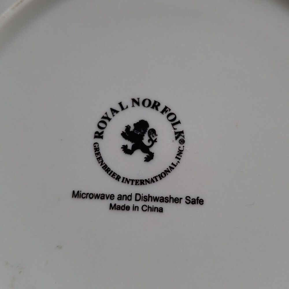 6 Royal Norfolk Bee Happy Luncheon Salad Dessert Plates 7.5" Yellow Floral Bees - Picture 4 of 4